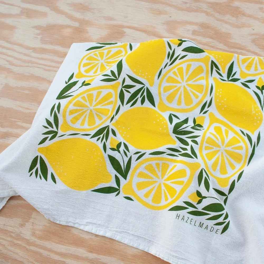Lemon Tea Towel Kitchen Towel Lint Free Cotton - Picture 2 of 4